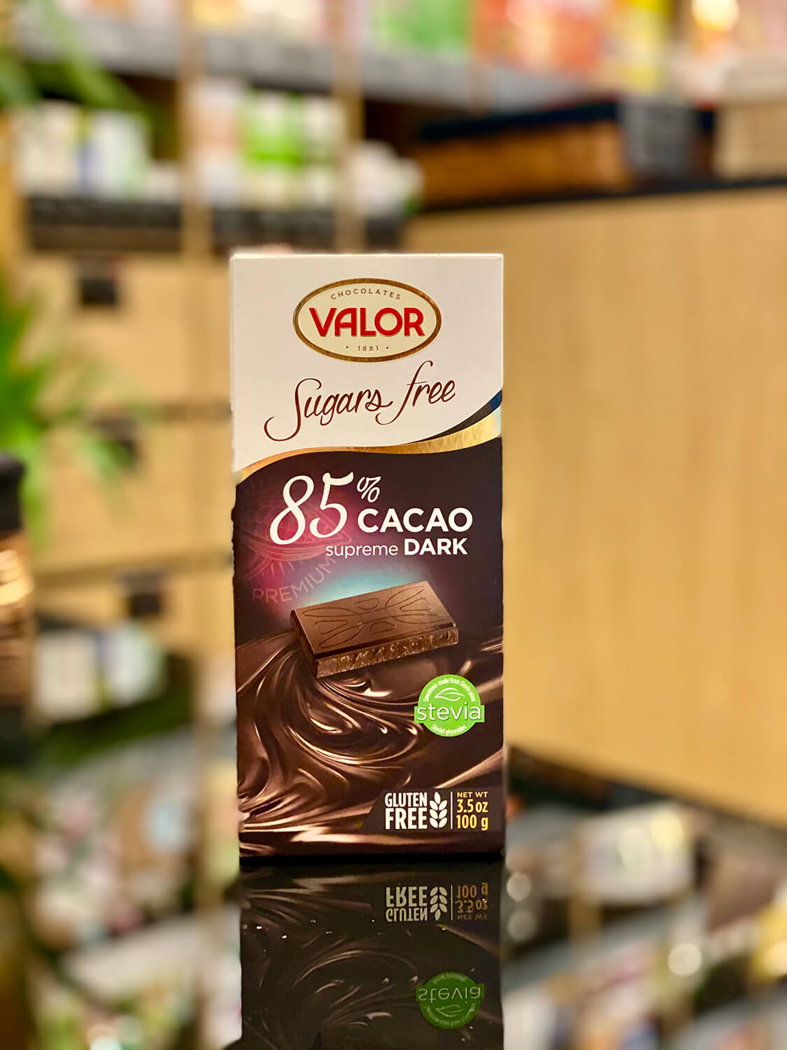 VALOR crna čokolada 85% kakaa - zasladjena stevijom 100g